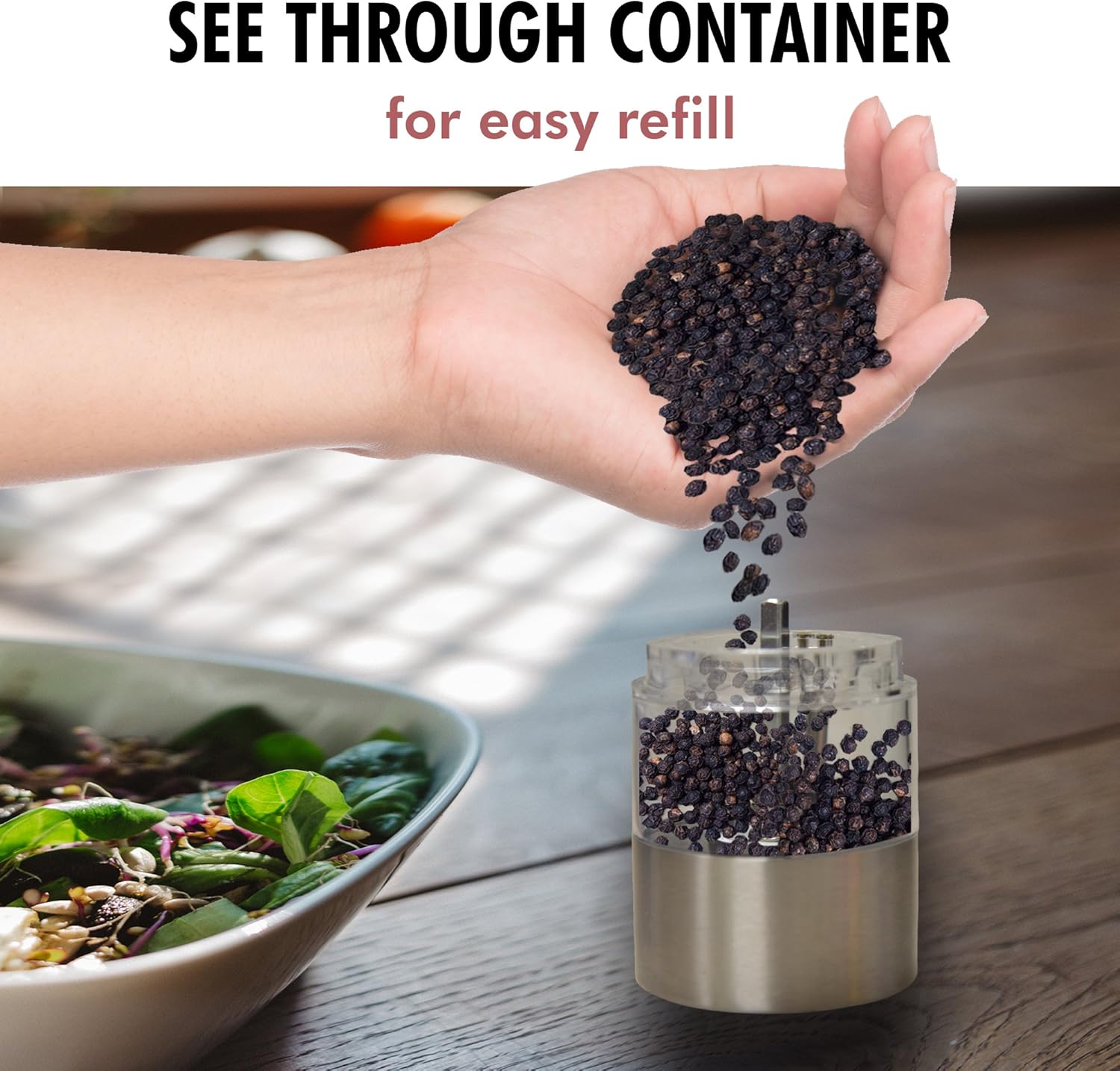 Strong Salt and Pepper Compact Design Stainless Steel