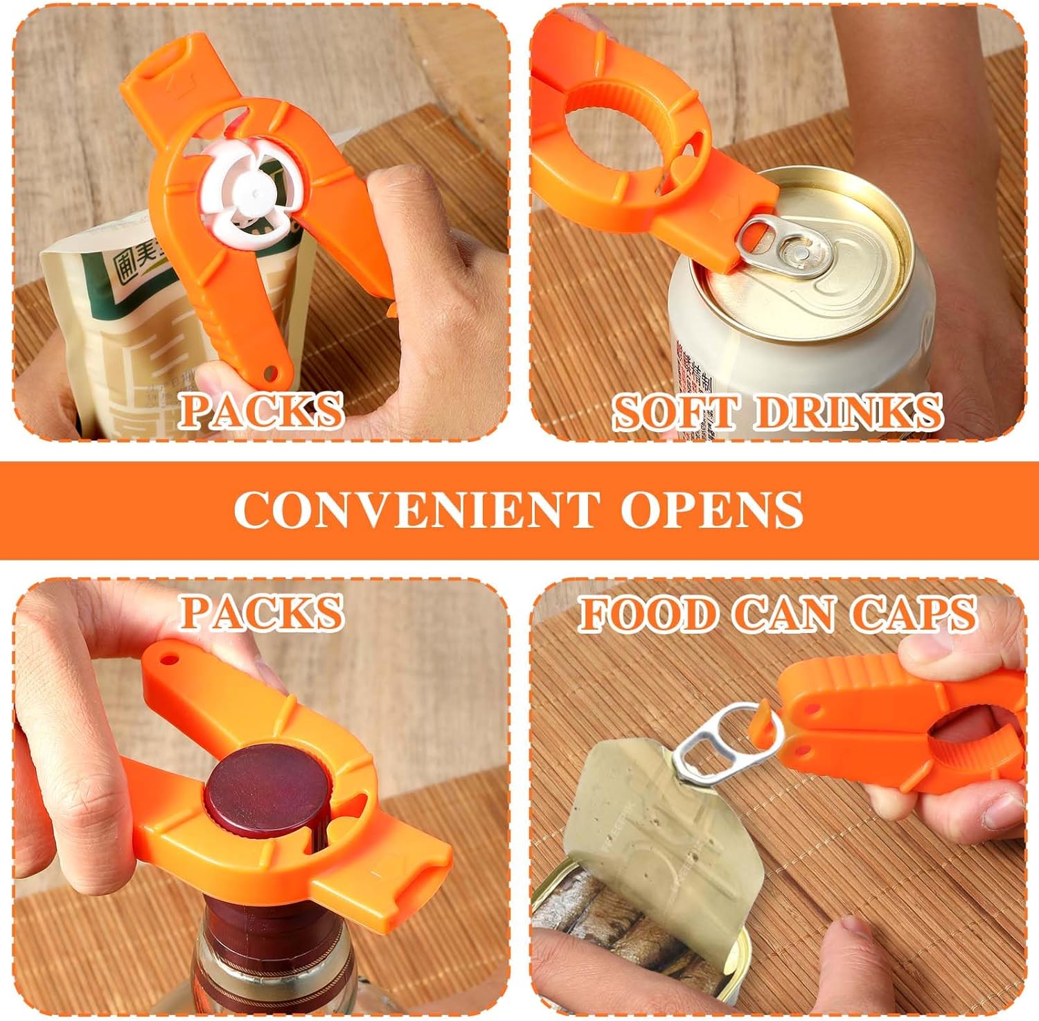 4-Piece Water Bottle Cap Opener Set