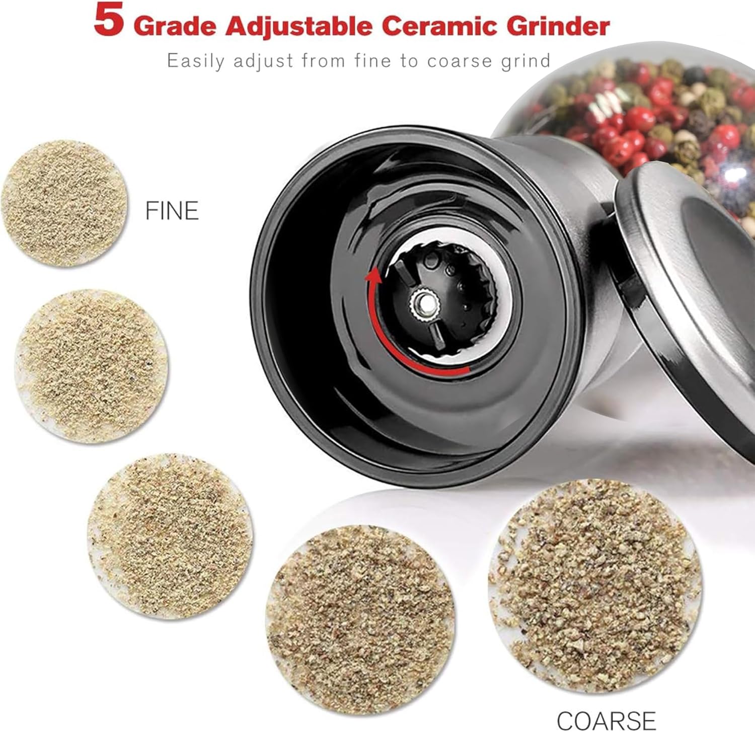 Bonris Salt Pepper Grinder Set