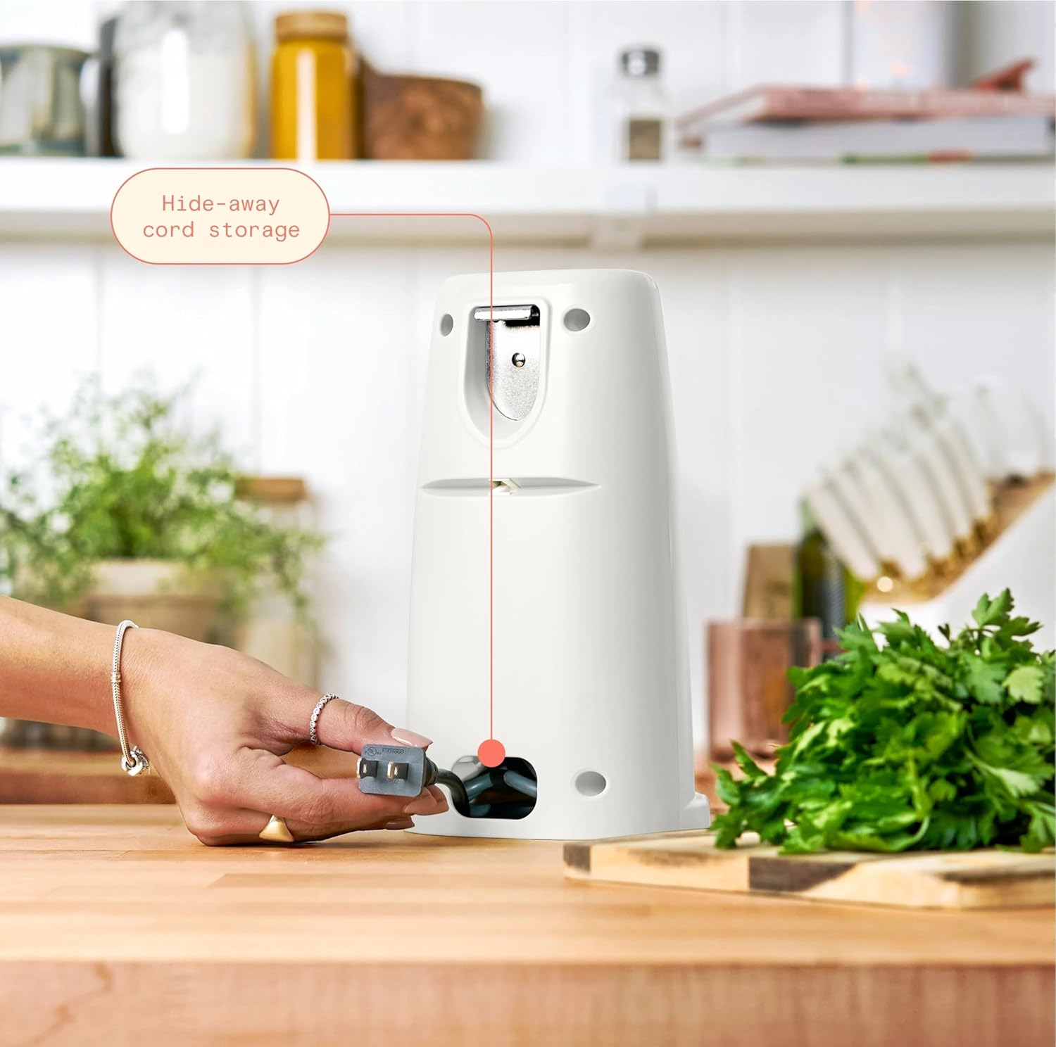 Smooth Electric Can Opener with Sharp Steel Blade for Kitchen Master