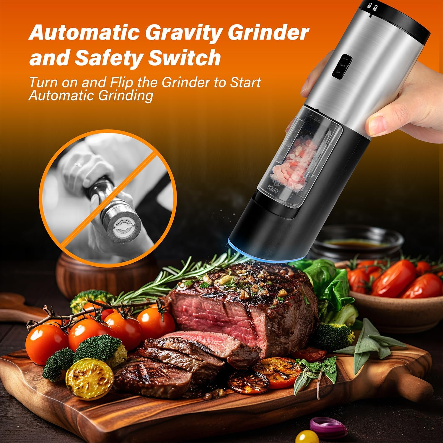Simple Delight Electric Salt Pepper Grinder Set