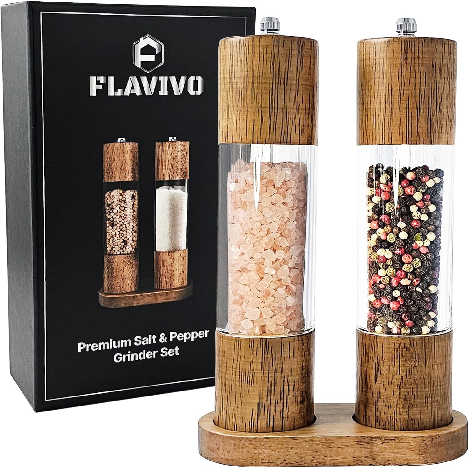 Wooden Salt and Pepper Grinder Set