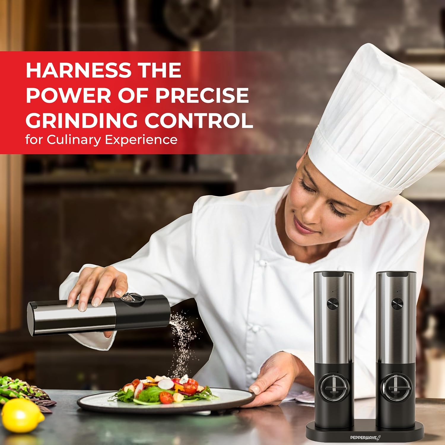 Effortless Electric Salt and Pepper Mill Set