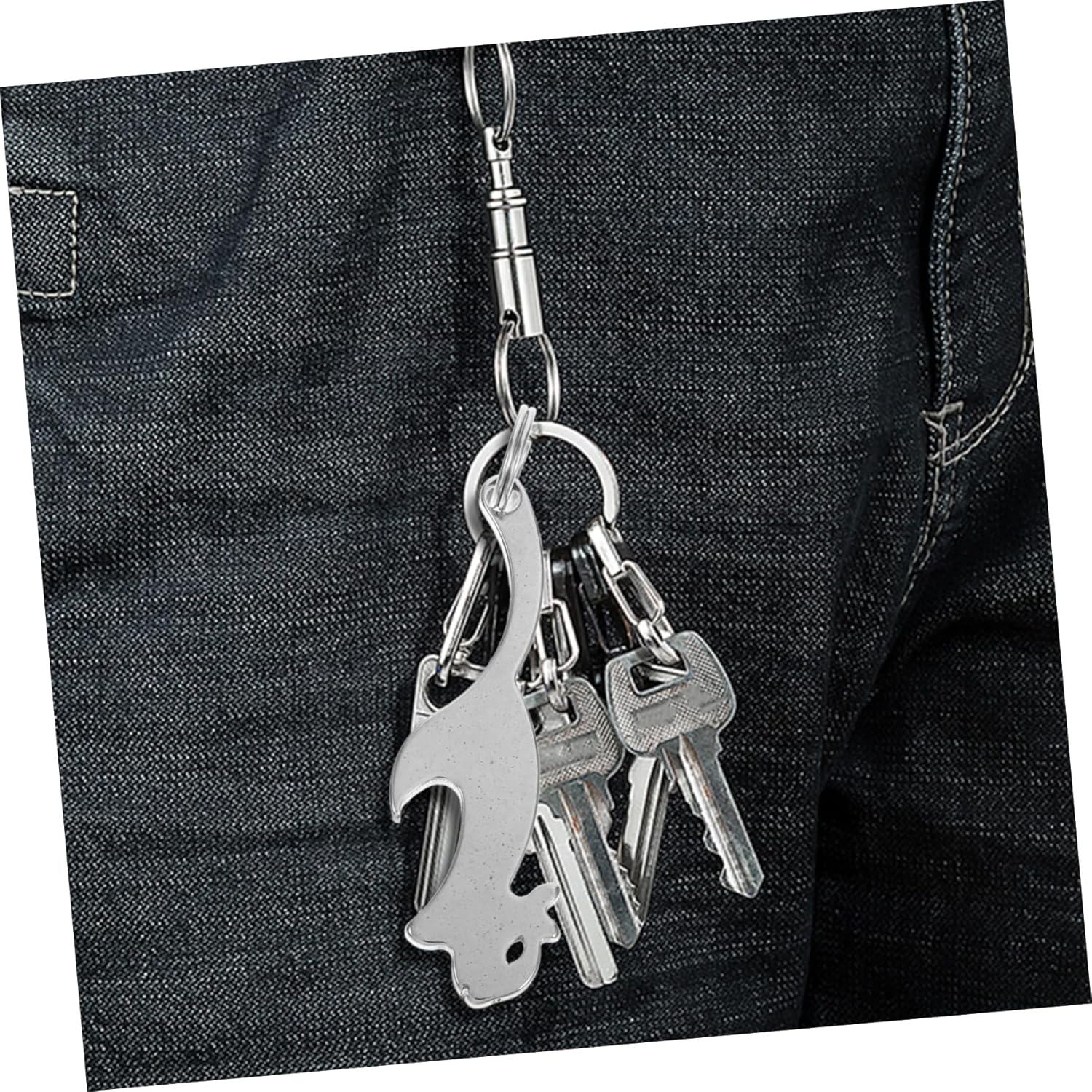 Beverage Bottle Opener with Creative Key Chain Design