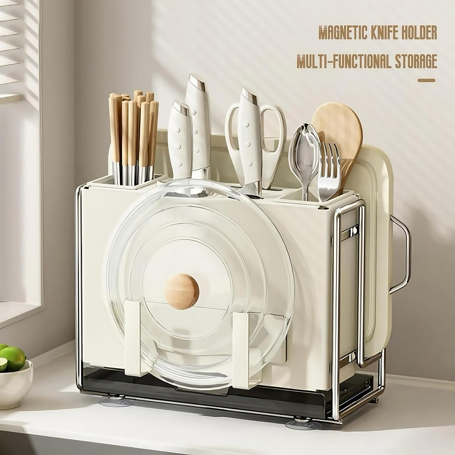 Universal Knife Holder Cyscratia Kitchen Gadget - Dual Use Space-Saving Kitchen Organizing Tool