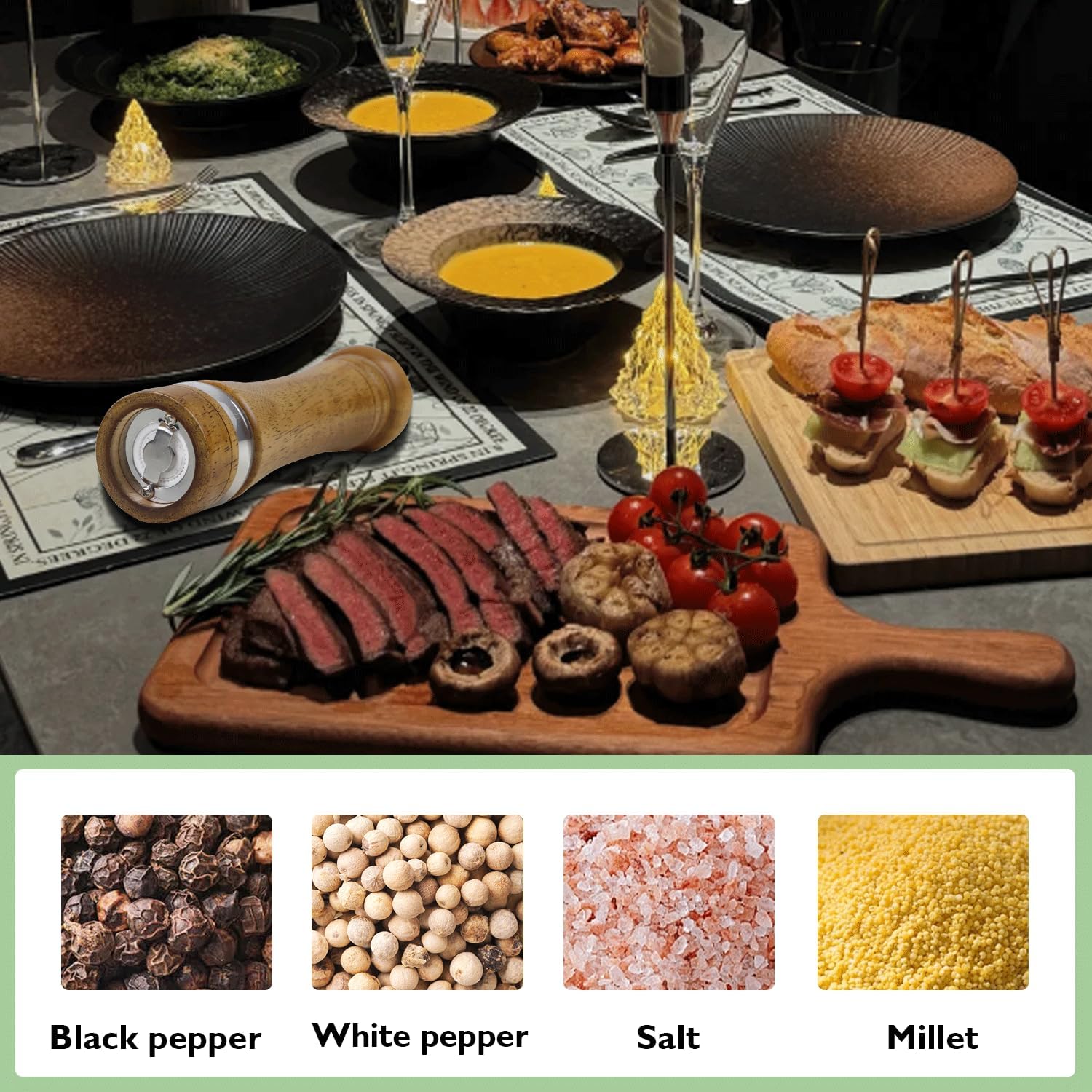 ManGotree 85-Inch Wooden Pepper Mill