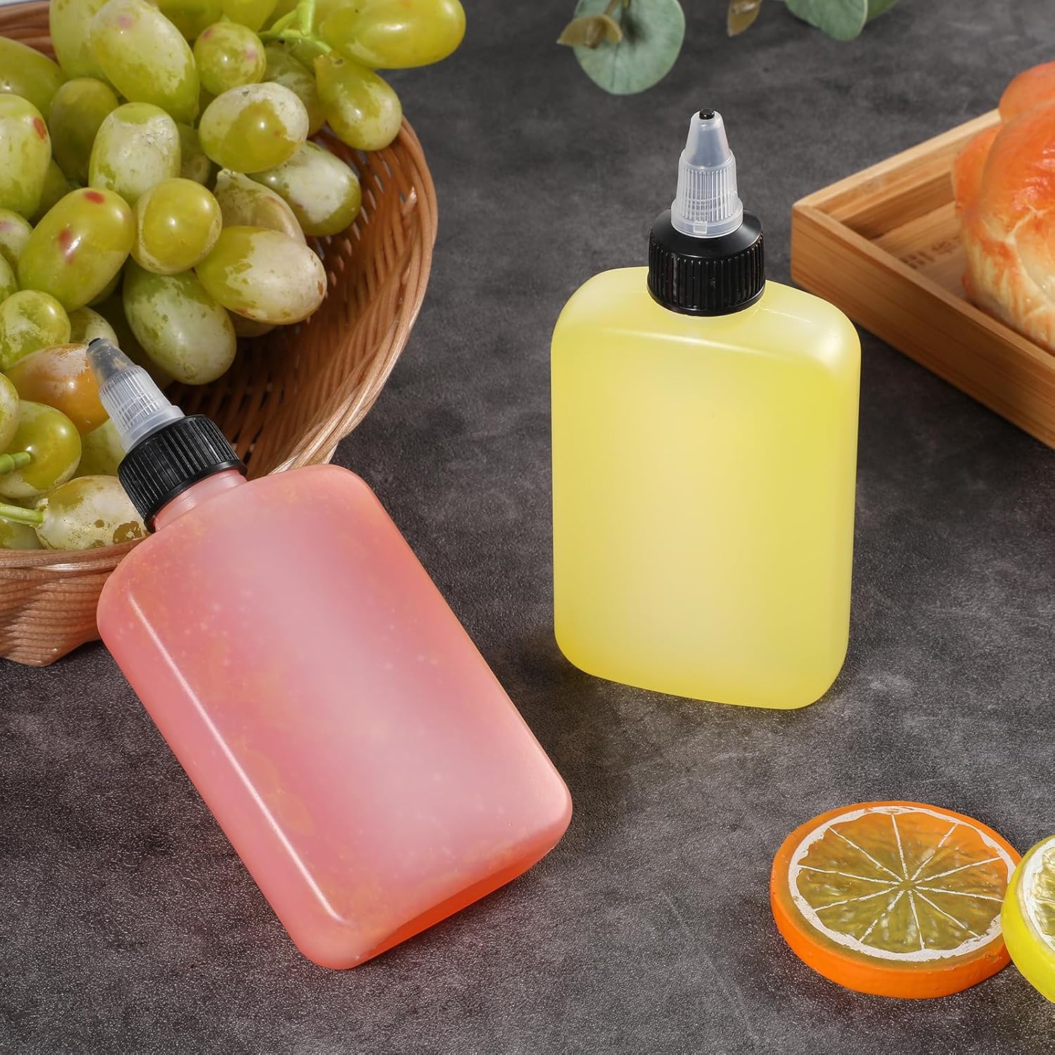 KALIONE Oil Dispenser Bottle for Camping 4oz Squeeze Condiment Bottles