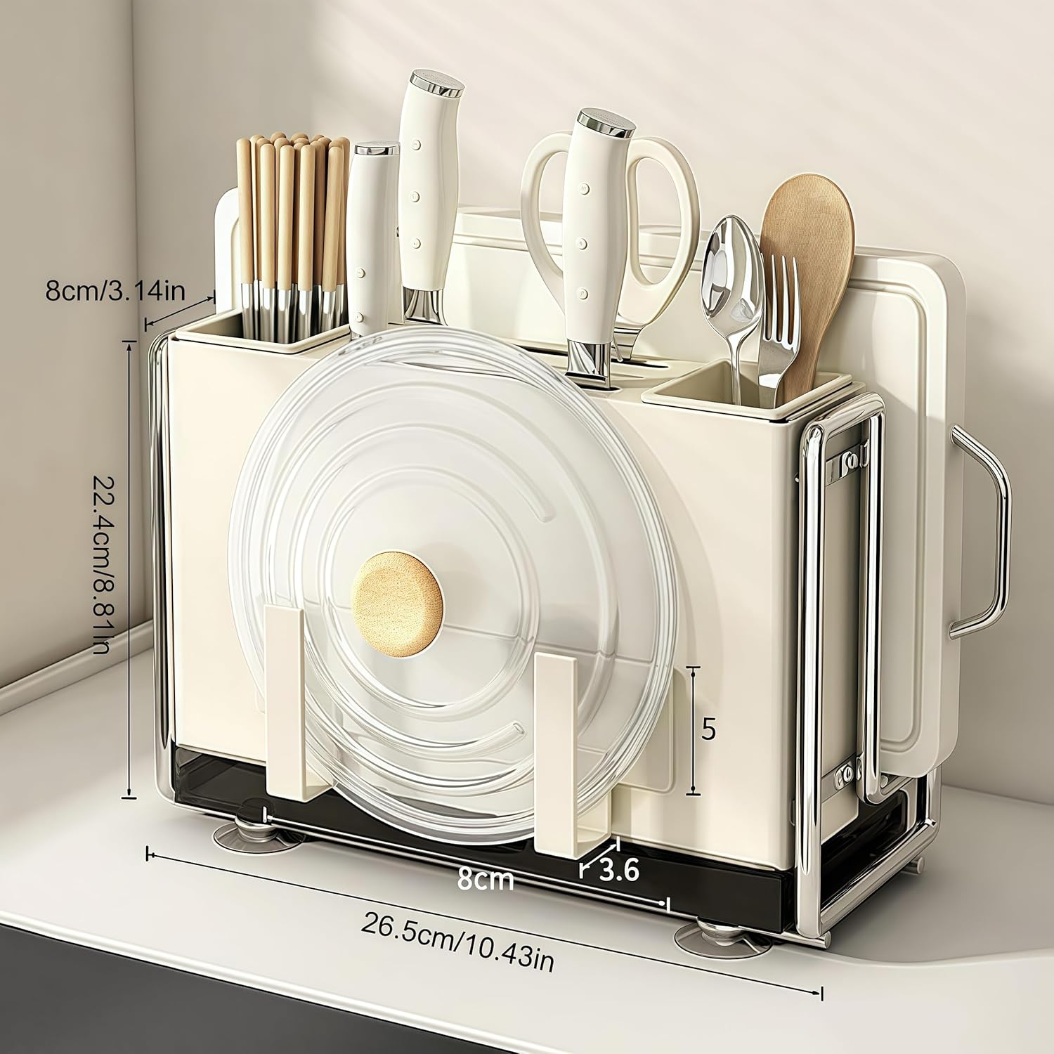 Universal Knife Holder Cyscratia Kitchen Gadget - Dual Use Space-Saving Kitchen Organizing Tool