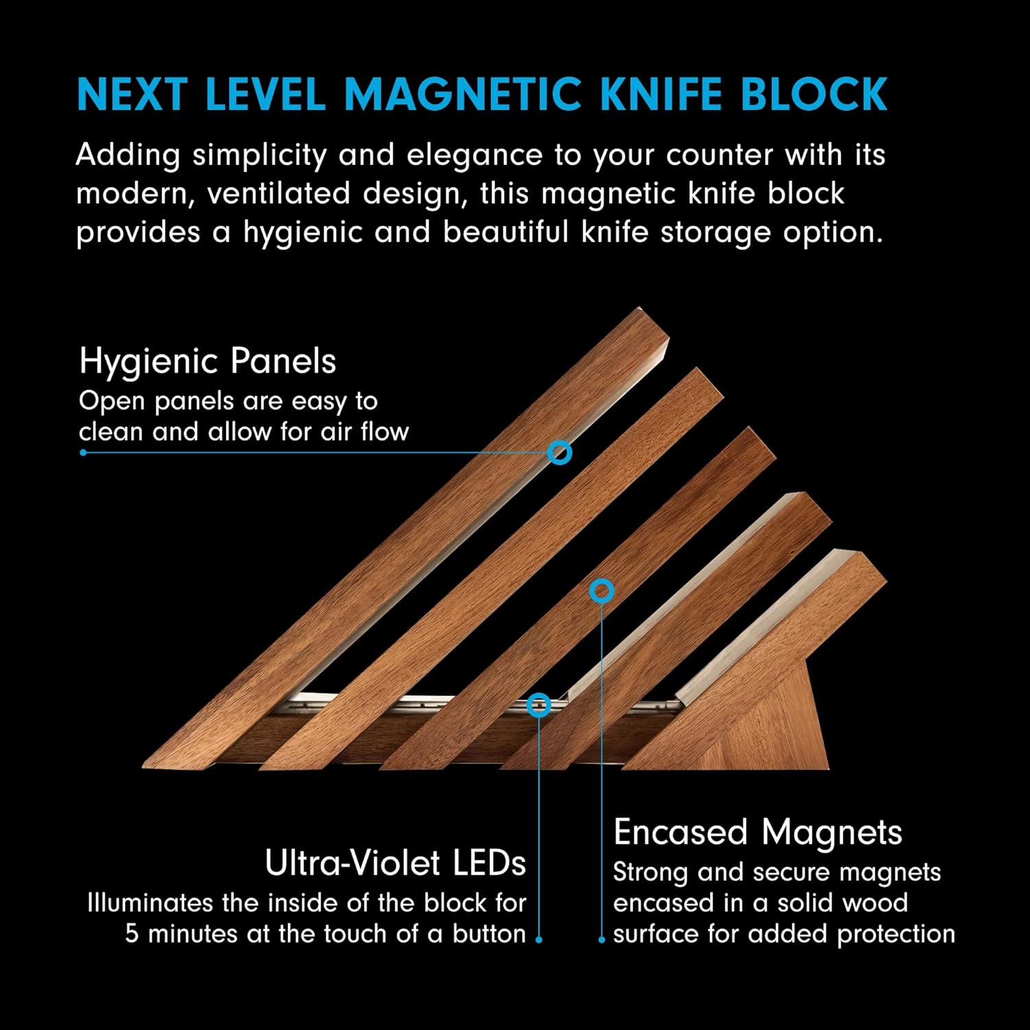 Magnetic Knife Block with UV Lighting