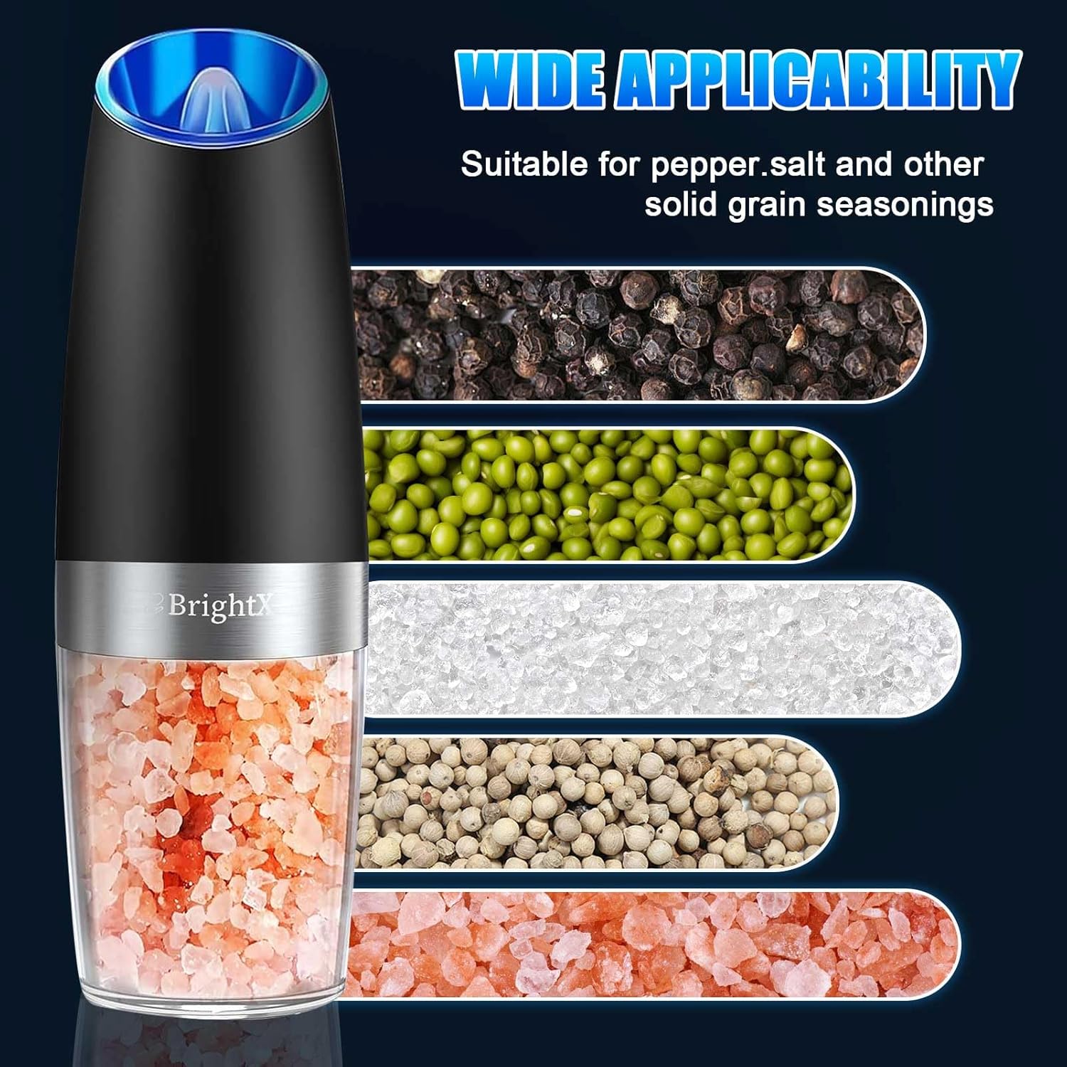 BrightX Electric Salt and Pepper Grinder Set