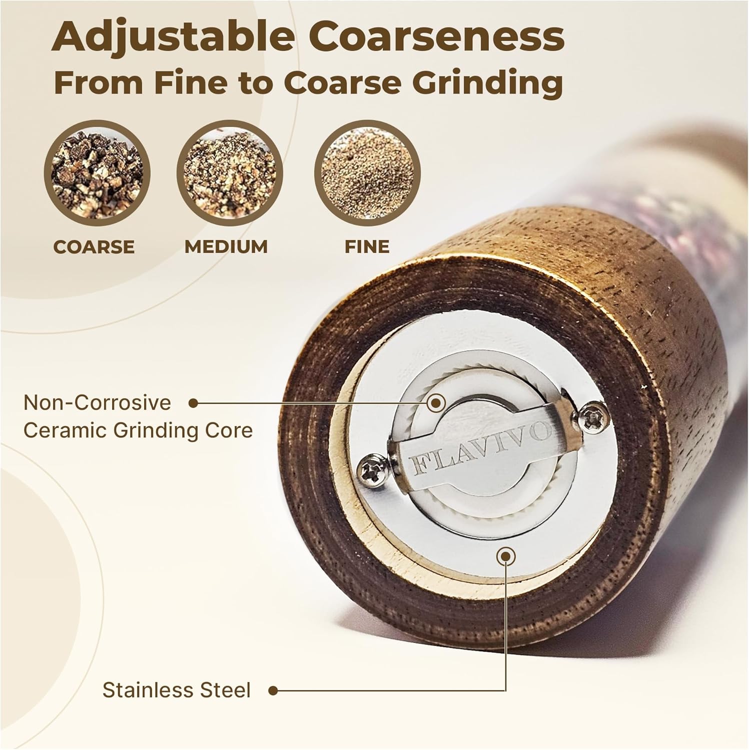 Wooden Salt and Pepper Grinder Set