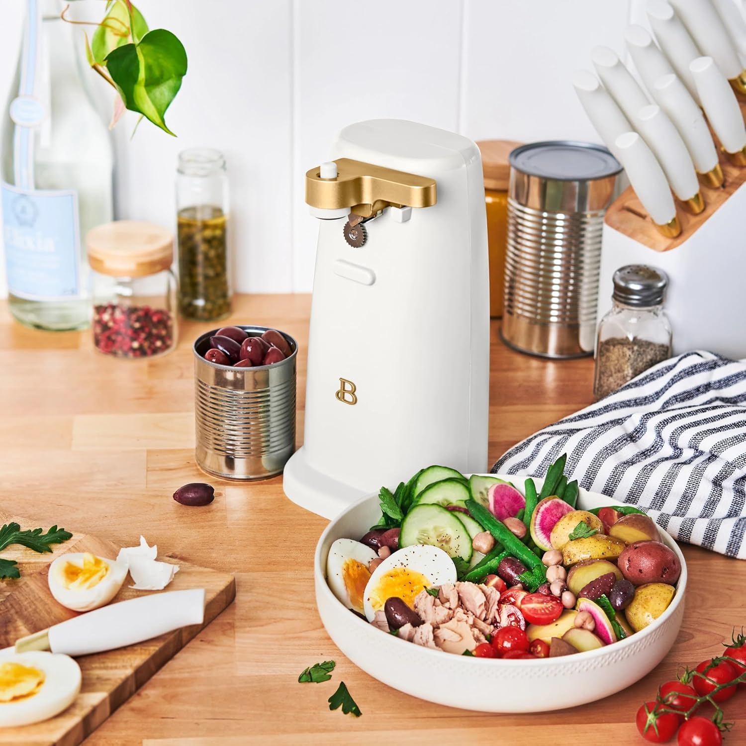 Smooth Electric Can Opener with Sharp Steel Blade for Kitchen Master