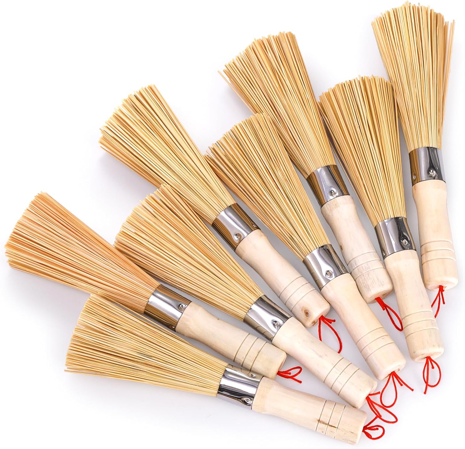 Elsjoy 8 Pack Bamboo Wok Brush
