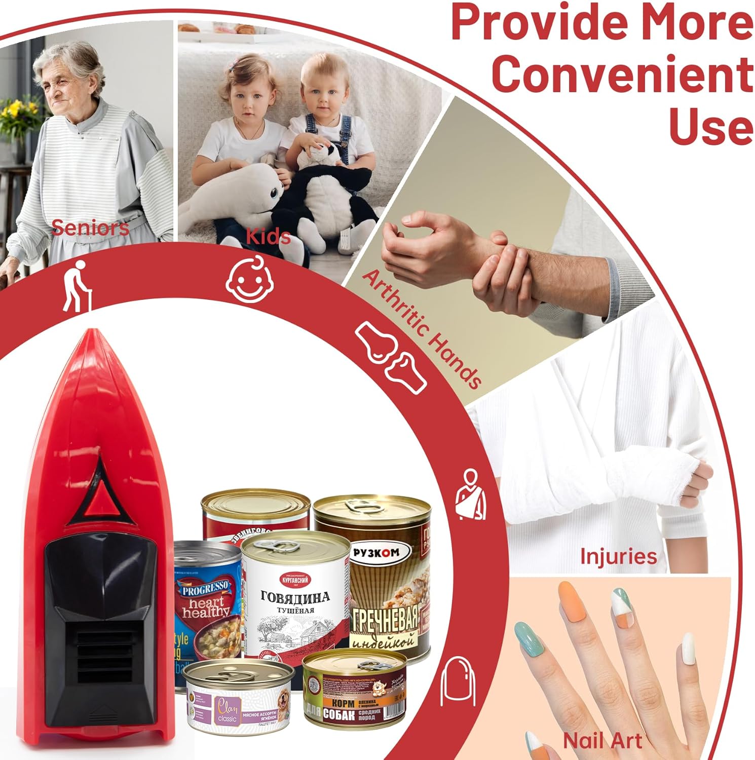 Housiwill Electric Can Opens Smooth Edge for Safe Kitchen Use