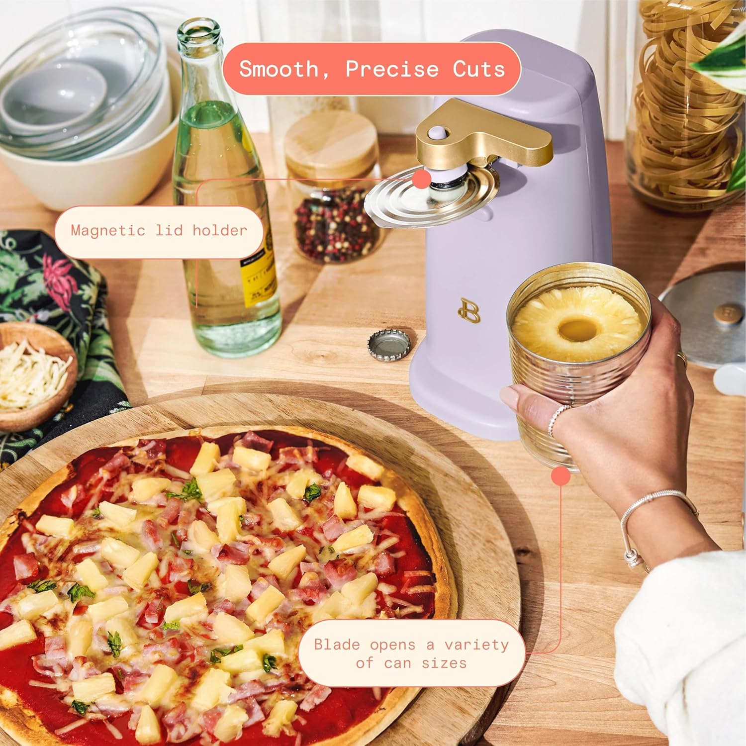 Sleek Safe Electric Can Opener for Easy Meal Prep